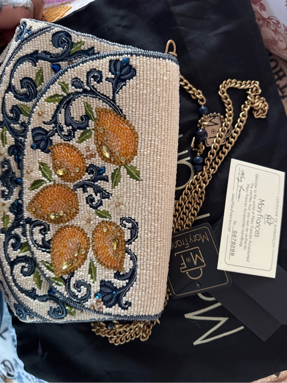 Beaded Orange Lemon 🍋 Floral Crossbody Bag original